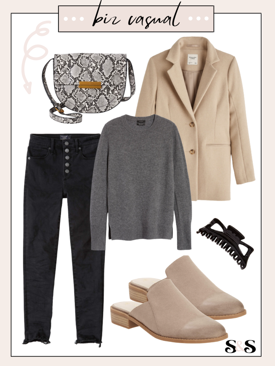 business casual outfit for neutral workwear