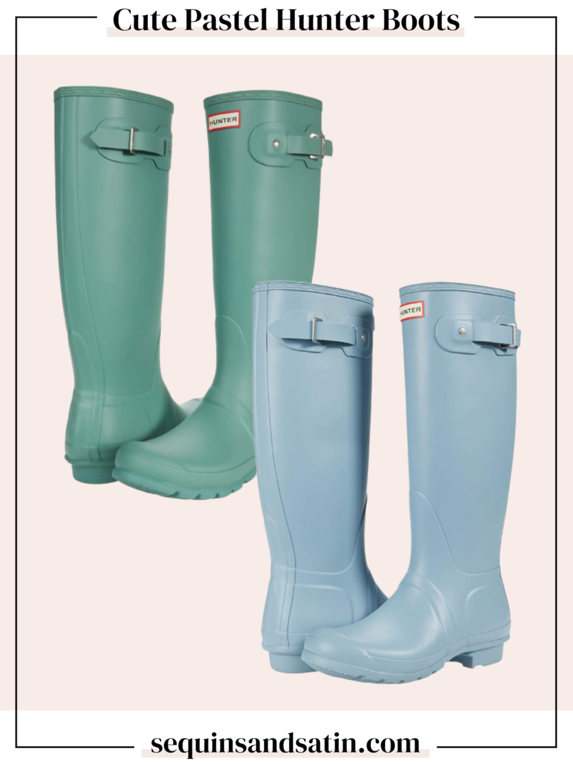 pastel hunter boots for rainy spring days