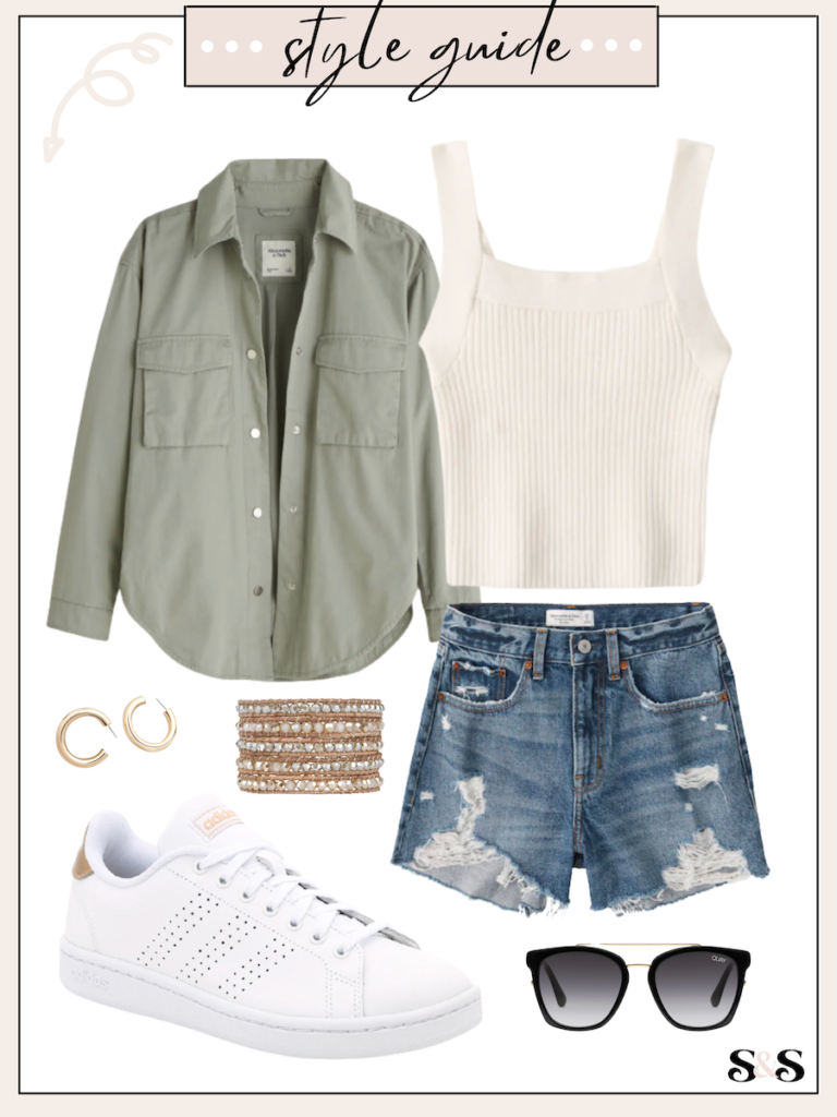green shacket outfit