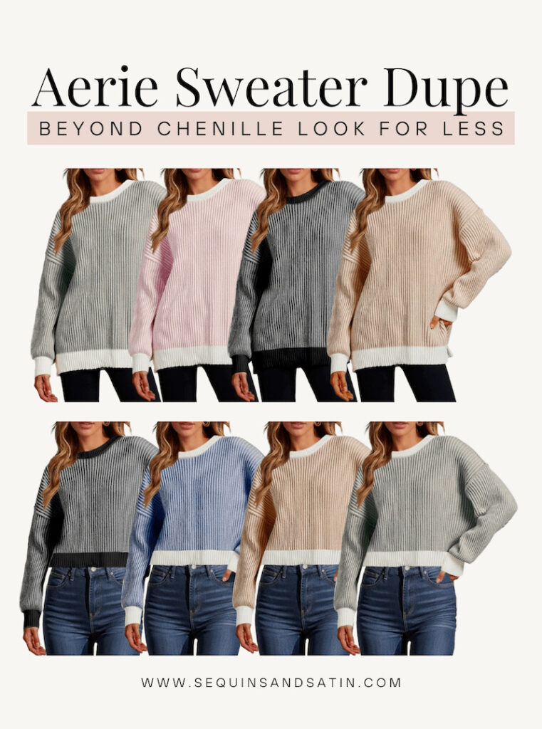 best aerie chenille sweater dupes