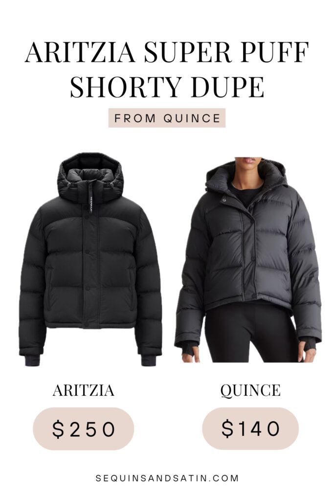 Best Aritzia Super Puff Shorty Dupe From Quince