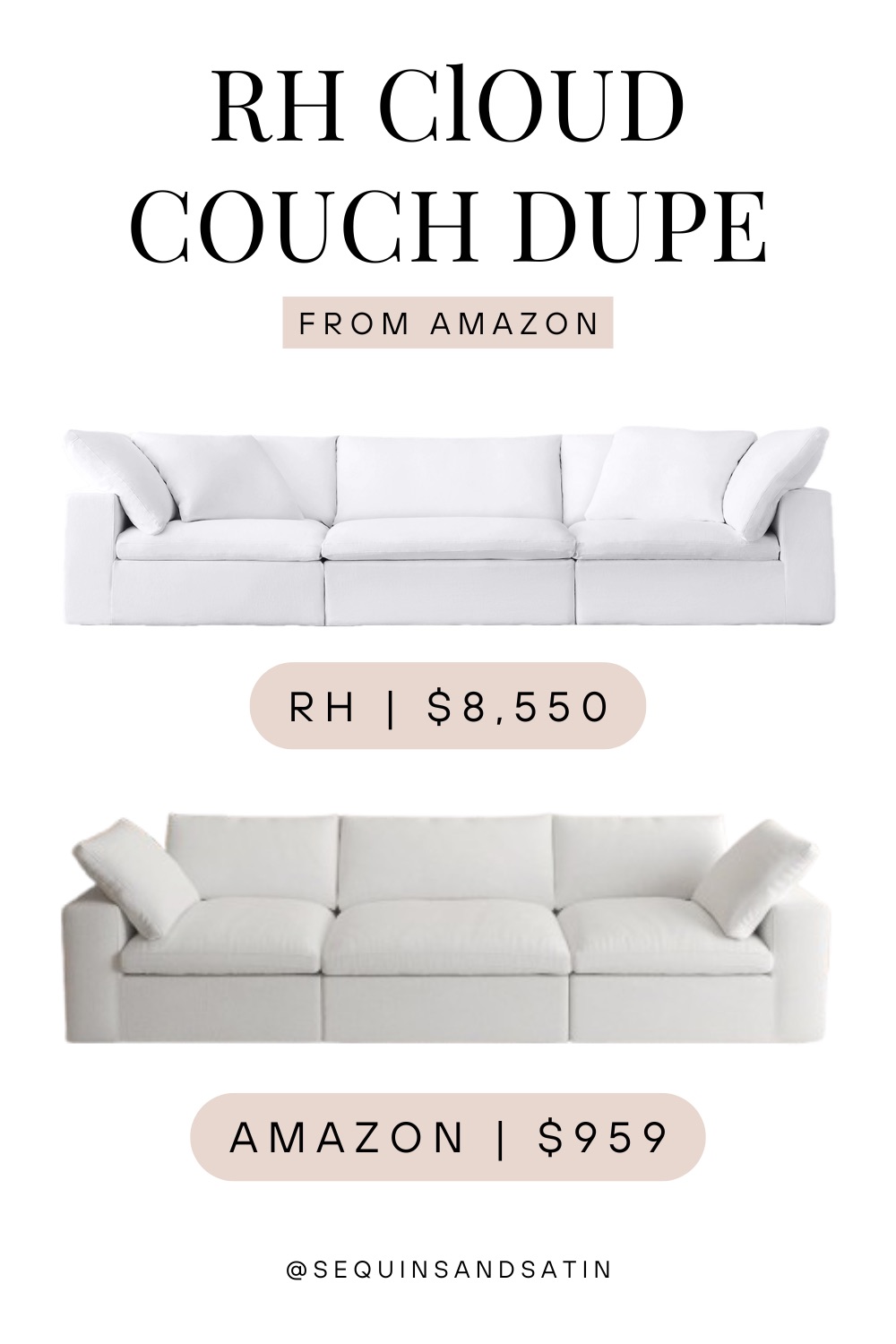 Best RH Cloud Couch Dupe From Amazon